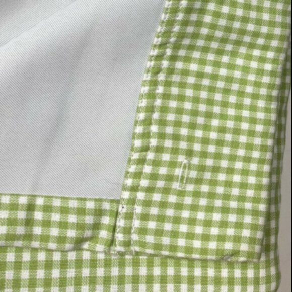 Pottery Barn Curtains Green Gingham Panels Drapes - Picture 6 of 6